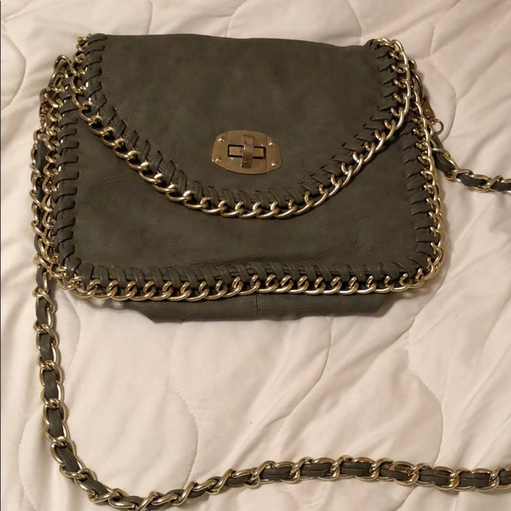 Beautiful gray and gold purse